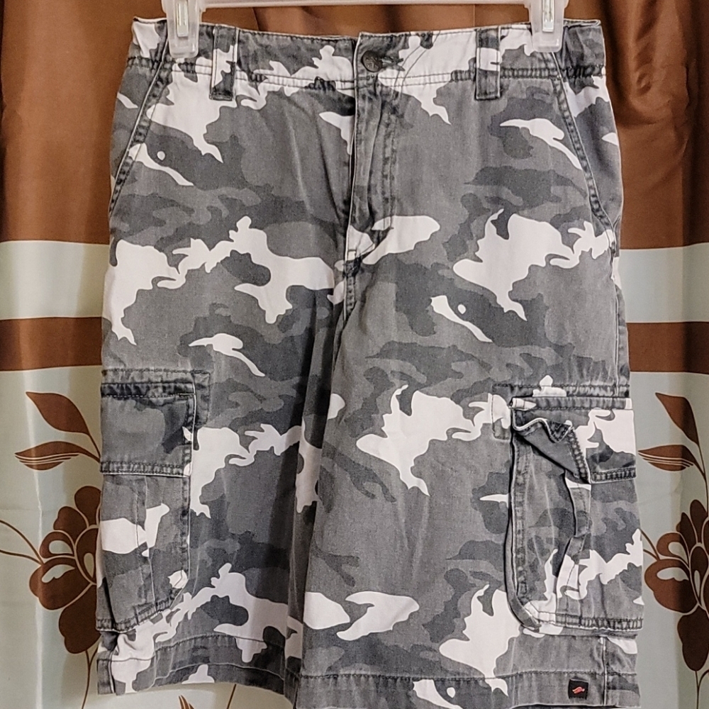 Tony Hawk Boys Cotton Gray/Black Camo Cargo Shorts